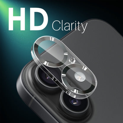 For iPhone 16 / 16 Plus NORTHJO Camera Lens Protector CD Veins 3D Tempered Glass Film(Black) - iPhone 16 Plus Tempered Glass by NORTHJO | Online Shopping UK | buy2fix