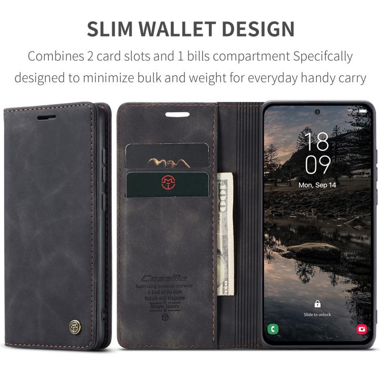 For Samsung Galaxy S25+ 5G CaseMe 013 Multifunctional Horizontal Flip Leather Phone Case(Black) - Galaxy S25+ 5G Cases by CaseMe | Online Shopping UK | buy2fix