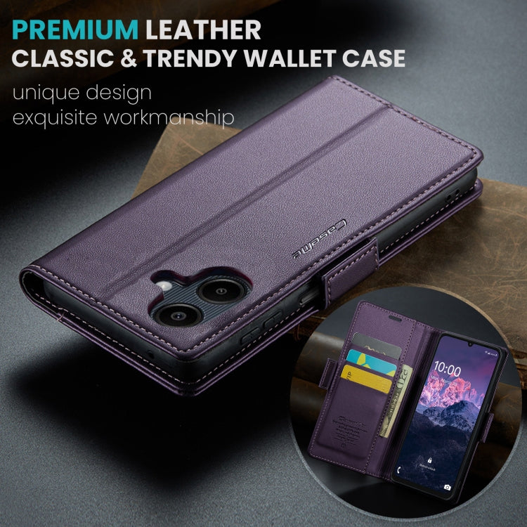 For Samsung Galaxy A06 CaseMe 023 Butterfly Buckle Litchi Texture RFID Anti-theft Leather Phone Case(Purple) - Galaxy Phone Cases by CaseMe | Online Shopping UK | buy2fix