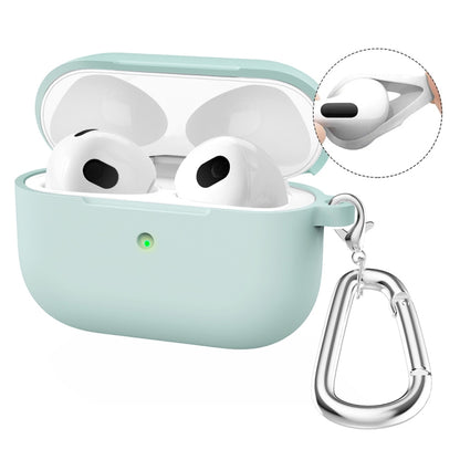 For Apple AirPods 4 2024 ENKAY Hat-Prince Thickened Silicone Case with Hook and Anti-lost Silicone Earbuds(Light Green) - For AirPods 4 by ENKAY | Online Shopping UK | buy2fix