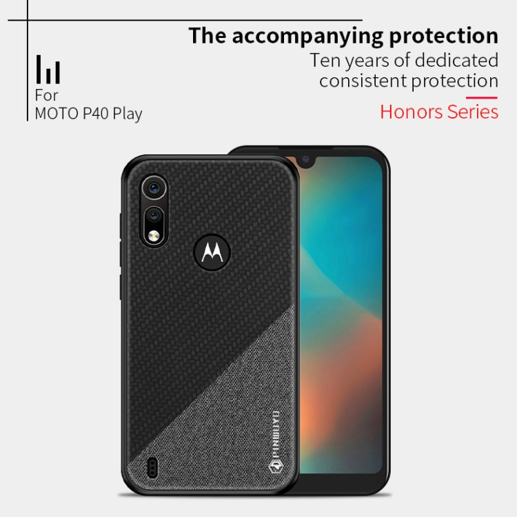 PINWUYO Hong Series Anti-fall TPU+ Chemical Fiber Cloth Protective Cover for Moto P40 play(Red) - Motorola Cases by PINWUYO | Online Shopping UK | buy2fix