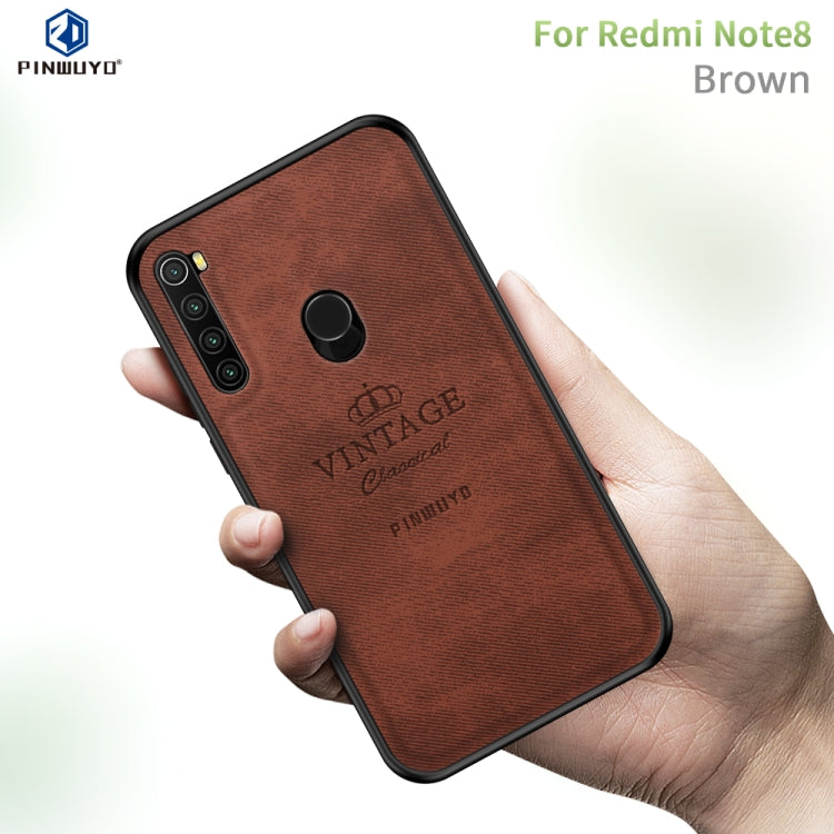 For Xiaomi RedMi Note 8 PINWUYO Zun Series PC + TPU + Skin Waterproof And Anti-fall All-inclusive Protective Shell(Brown) - Xiaomi Cases by PINWUYO | Online Shopping UK | buy2fix