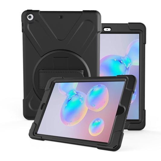 For Galaxy Tab S6 10.5 T860/T865/T867 2019  360 Degree Rotation PC + Silicone Protective Case with Holder & Hand-strap(Black) - Tab S6 10.5 T860 / T865 by buy2fix | Online Shopping UK | buy2fix