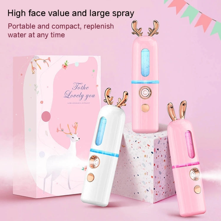 Facial Steamer Nano Spray Water Replenishing Instrument Portable Cold Spray Machine Charging Beauty Instrument Automatic Alcohol Sprayer, Style:Cute Rabbit(White) - Beauty Instrument by buy2fix | Online Shopping UK | buy2fix