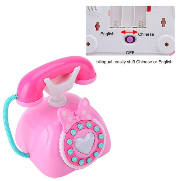 Child Simulation Retro Telephone Light Music Cartoon Early Education Puzzle Musical  Toys(Pink) - Music Toys by buy2fix | Online Shopping UK | buy2fix