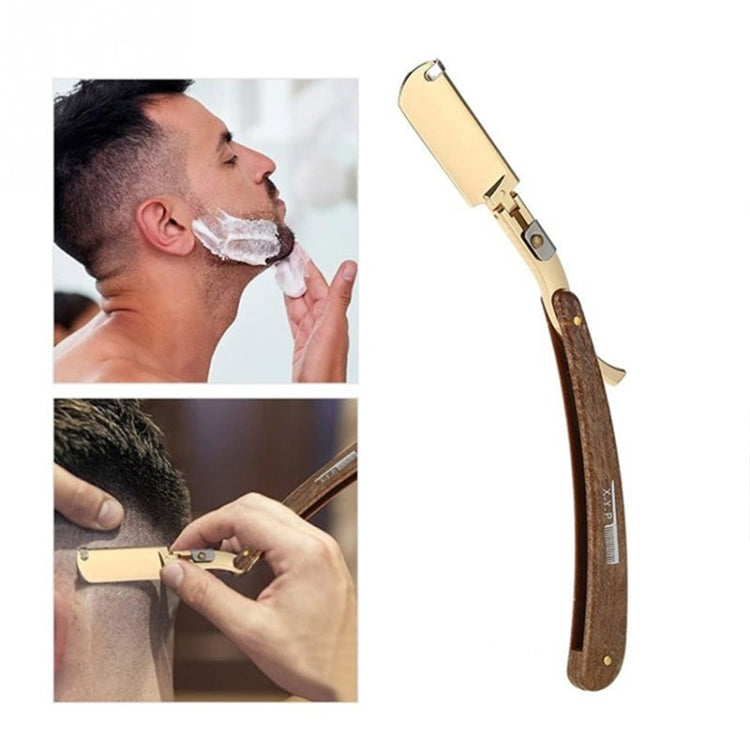 Manual Razor Folding Wooden Handle Men's Razor, Color:Silver - Manual Razor by buy2fix | Online Shopping UK | buy2fix