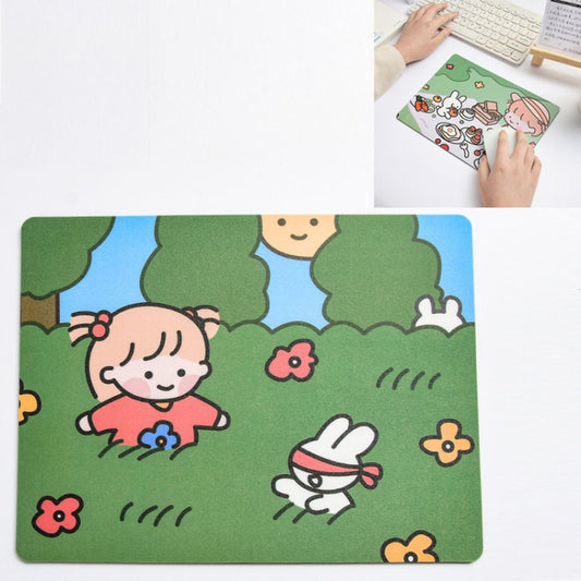 5 PCS Creative Cute Cartoon Rabbit Girl Mouse Pad Laptop Student Mouse Pad(Hide and seek) - Mouse Pads by buy2fix | Online Shopping UK | buy2fix