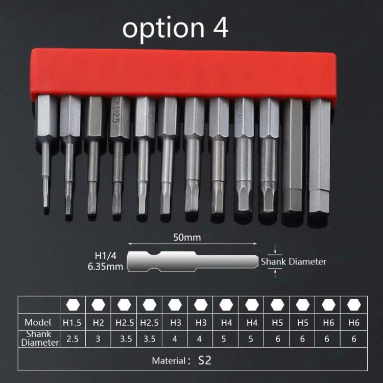 12 PCS / Set Screwdriver Bit With Magnetic S2 Alloy Steel Electric Screwdriver, Specification:4 - Drill & Drill Bits by buy2fix | Online Shopping UK | buy2fix