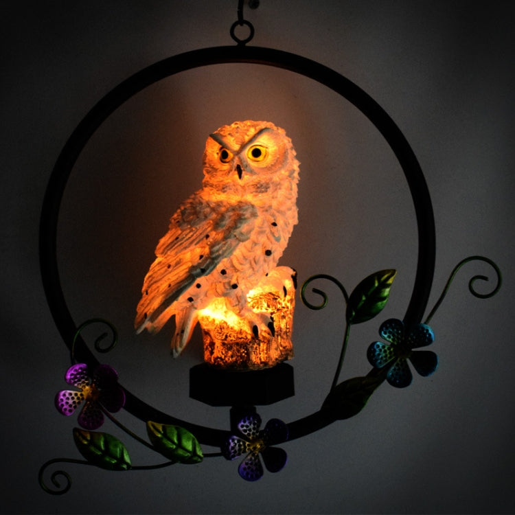 Owl Shape Solar Lawn Light Garden LED Pendant Light(Brown) - Solar Lights by buy2fix | Online Shopping UK | buy2fix