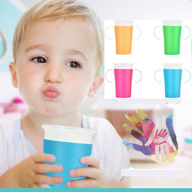 360 Degrees Rotated Baby Learning Drinking Cup With Double Handle Flip(Pink) - Cups & Silicone Nipple by buy2fix | Online Shopping UK | buy2fix