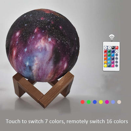 1W 3D Moon Lamp Children Gift Table Lamp Painted Starry Sky LED Night Light, Light color: 20cm Remote Control 16-colors - Night Lights by buy2fix | Online Shopping UK | buy2fix