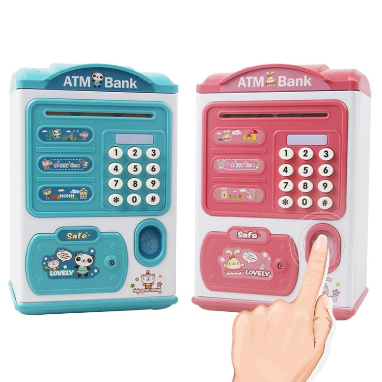 Simulation Password Fingerprint Sensor Unlocking Money Box Automatic Roll Money Safe ATM Piggy Bank(Pink) - Piggy Banks by buy2fix | Online Shopping UK | buy2fix