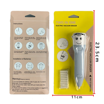 2 in 1 Vacuum Cleaner Electric Eraser Creative Students Studying Stationery - Eraser & Correction Tape by buy2fix | Online Shopping UK | buy2fix