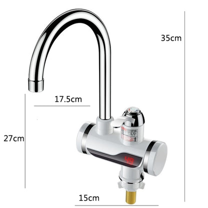 Kitchen Instant Electric Hot Water Faucet Hot & Cold Water Heater CN Plug Specification: Lamp Display Leakage Protection Lower Water Inlet - Faucets & Accessories by buy2fix | Online Shopping UK | buy2fix