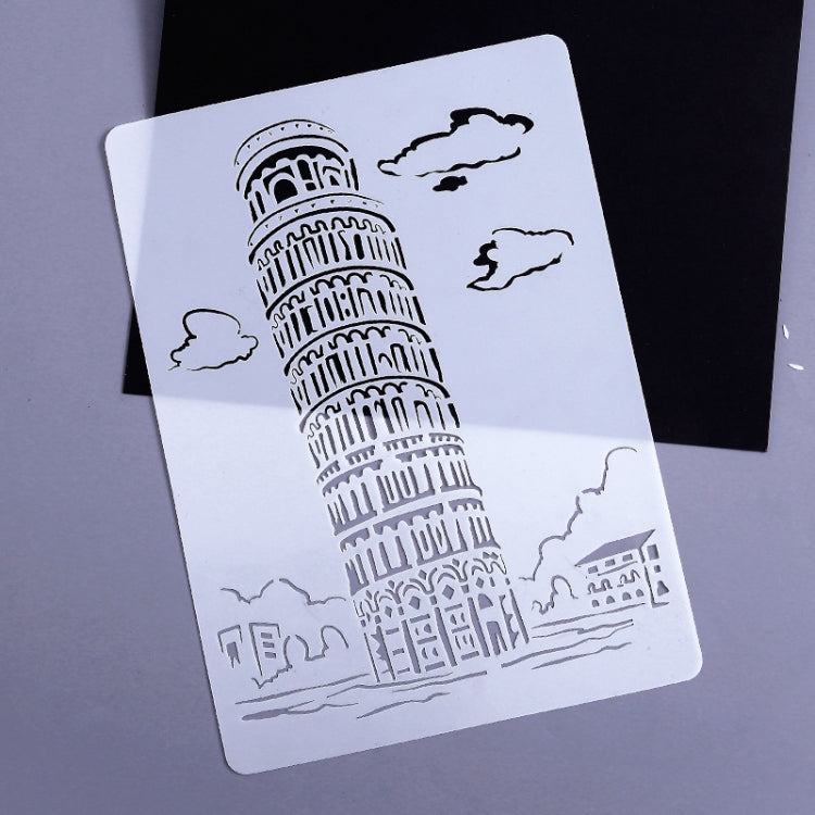 3 Pisa Tower Construction Series Painting Template Theme City A4 Label Template - Art Supplies by buy2fix | Online Shopping UK | buy2fix