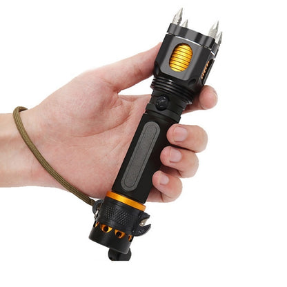 Outdoor LED T6 Strong Light Rechargeable Flashlight Car Safety Hammer Multi-Function Aelf-Defense Flashlight(Single Flashlight) - LED Flashlight by buy2fix | Online Shopping UK | buy2fix