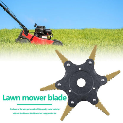 Toothed Mower Blade Six-Leaf Cyclone Blade Agricultural Weeder Parts(Golden Blade Bagged Gray) - Lawn Mower, Saws & Accessories by buy2fix | Online Shopping UK | buy2fix