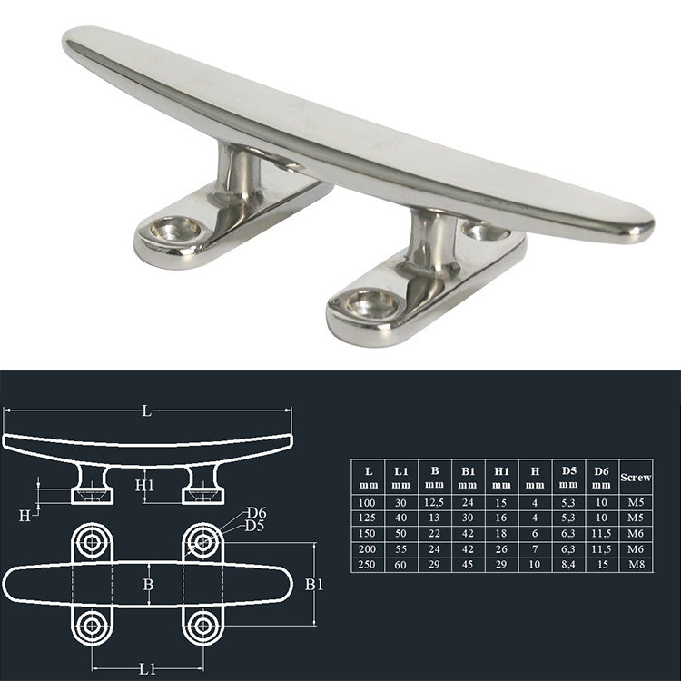 316 Stainless Steel Light-Duty Flat Claw Bolt Speedboat Yacht Ship Accessories, Specification: 125mm 5inch - Marine Accessories & Parts by buy2fix | Online Shopping UK | buy2fix