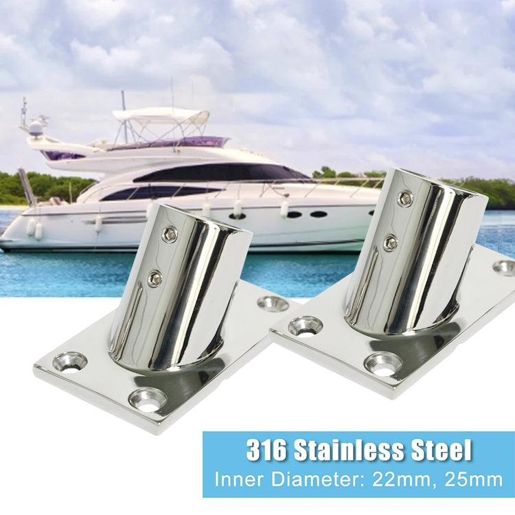 Thicken 316 Stainless Steel 60-Degree Square Tube Base Marine Boat Hardwares, Specifications: 22mm - Marine Accessories & Parts by buy2fix | Online Shopping UK | buy2fix