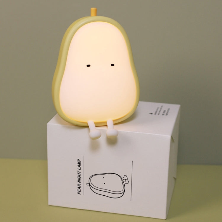 Pear Shape Night Light Silicone Soft Bedroom Warm Light LED Night Light(Warm White Light) - Night Lights by buy2fix | Online Shopping UK | buy2fix