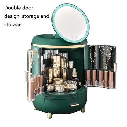 Cosmetic Storage Box With Mirror Large Capacity Dustproof Lipstick Skin Care Product Rack, Colour: Mirror Light Aoyama - Storage Boxes by buy2fix | Online Shopping UK | buy2fix