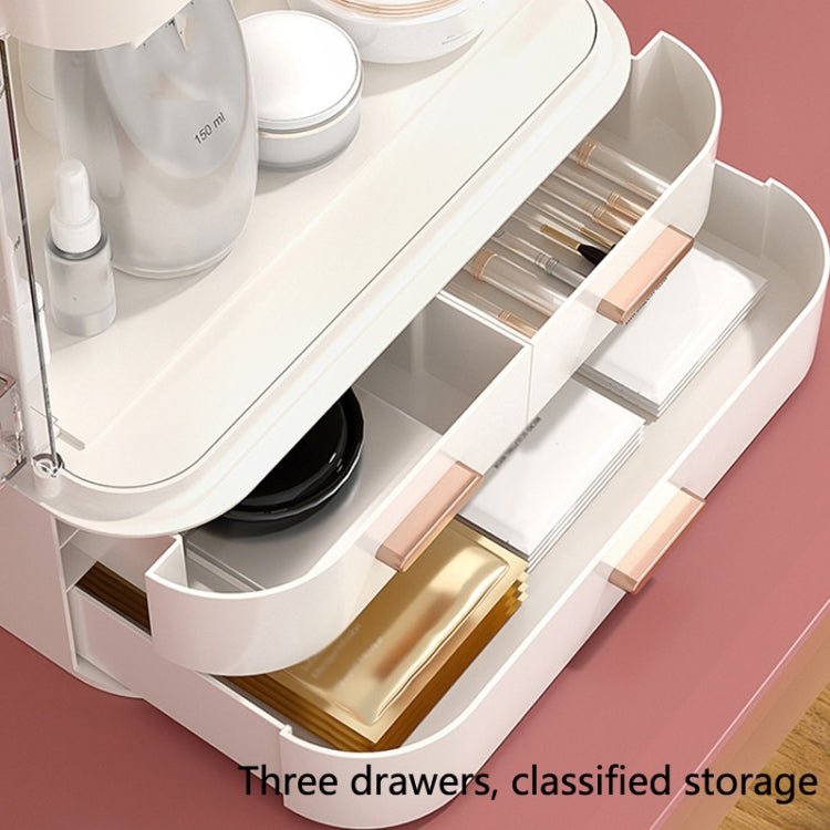 Dust-Proof Drawer Type Cosmetic Storage Box Household Large-Capacity Desktop Lipstick Storage Box, Colour: LED  Model Green - Storage Boxes by buy2fix | Online Shopping UK | buy2fix