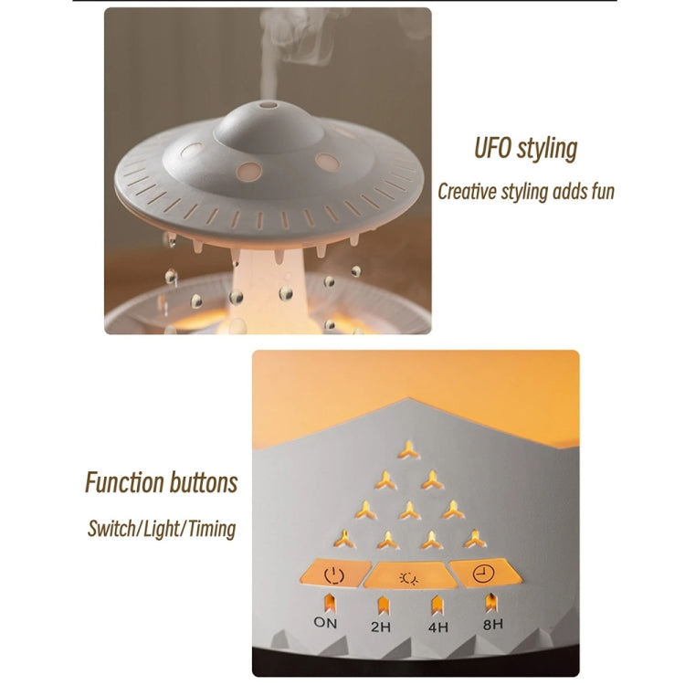 UFO Water Drop Aromatherapy Humidifier Desktop Remote Control Diffuser, Plug: AU Plug(Black) - Air Purifiers & Accessories by buy2fix | Online Shopping UK | buy2fix