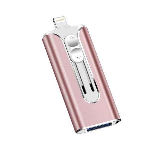 128GB Micro USB + 8 Pin + USB 2.0 3 in 1 Mobile Phone Computer U-Disk(Rose Gold) - U Disk & Card Reader by buy2fix | Online Shopping UK | buy2fix