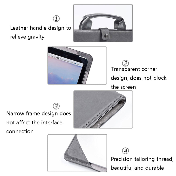 Book Style Laptop Protective Case Handbag For Macbook 16 inch(Gray + Power Bag) - Protective Bags by buy2fix | Online Shopping UK | buy2fix