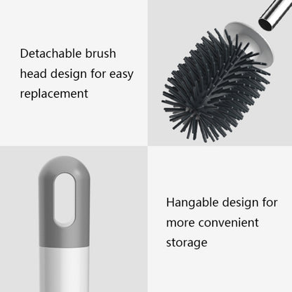 TPR Soft Glue Long-handle Toilet Brush with Base, Spec: Wall-mounted Type - Toilet Accessories by buy2fix | Online Shopping UK | buy2fix