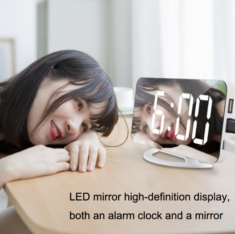 TS-8202 Multifunctional LED Vibration Mirroring USB Alarm Clock - Alarm Clocks by buy2fix | Online Shopping UK | buy2fix