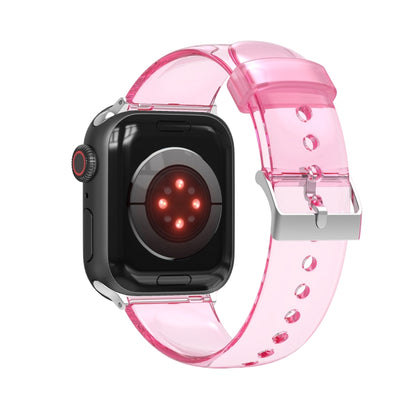 TPU Fuel Injection Watch Band For Apple Watch Series 7 45mm /6&SE&5&4 44mm /3&2&1 42mm(Transparent  Pink) - Watch Bands by null | Online Shopping UK | buy2fix