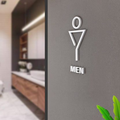 19 x 14cm Personalized Restroom Sign WC Sign Toilet Sign,Style: Porcelain White Public - Ornaments by buy2fix | Online Shopping UK | buy2fix