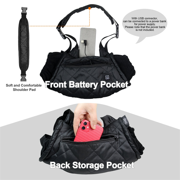 Outdoor Camping USB Heated Smart Warm Handbag(Black) - Others by buy2fix | Online Shopping UK | buy2fix