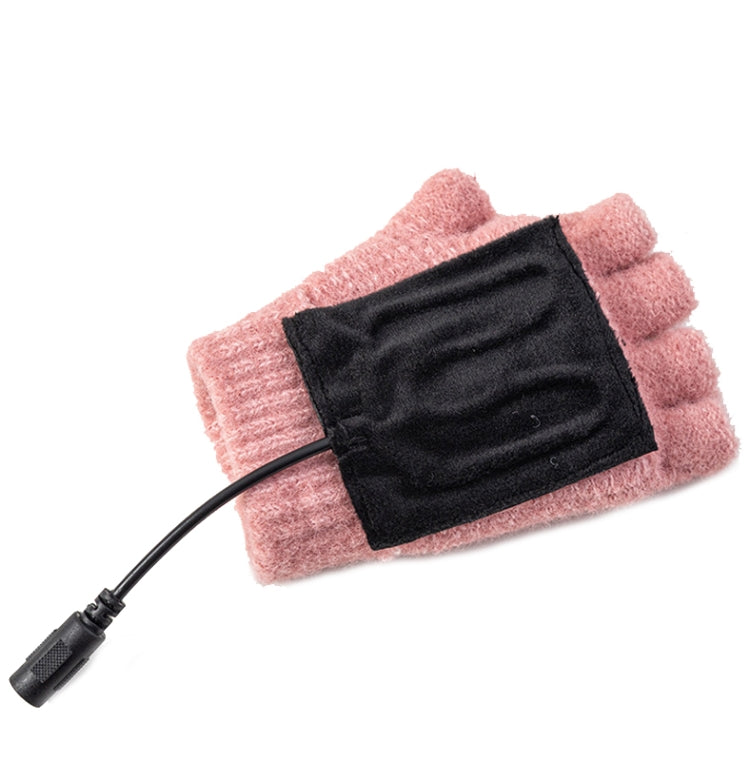 Winter Office USB Heating Warm Half Finger with Cover Gloves Heated Pad, Size: Free Size(Gray) - Safety Gloves by buy2fix | Online Shopping UK | buy2fix