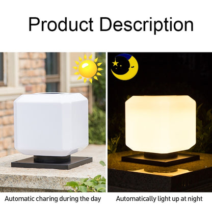 003 Solar Square Outdoor Post Light LED Waterproof Wall Lights, Size: 30cm (Warm Light) - Solar Lights by buy2fix | Online Shopping UK | buy2fix