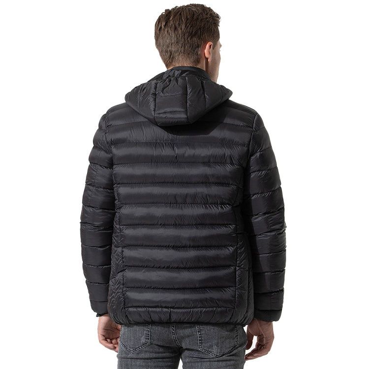 9 Zone Double Control Black USB Winter Electric Heated Jacket Warm Thermal Jacket, Size: XXL - Down Jackets by buy2fix | Online Shopping UK | buy2fix