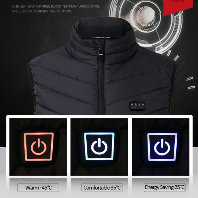 17 Area  4 Control Blue USB Electric Heating Undershirt Intelligent Warm Vest(6XL) - Down Jackets by buy2fix | Online Shopping UK | buy2fix