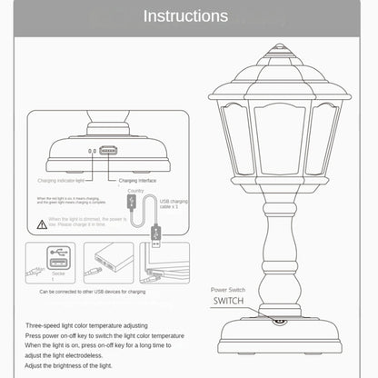 GIVELONG Retro Table Lamp USB Charging Small Night Light, Style: 320-6 White - Bedside Light by GIVELONG | Online Shopping UK | buy2fix