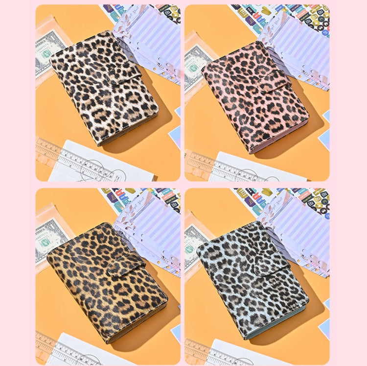 A6 Leopard Print Cash Budget Notebook  Loose Leaf Financial Management Notepad(Deep Brown) - Notebooks by buy2fix | Online Shopping UK | buy2fix