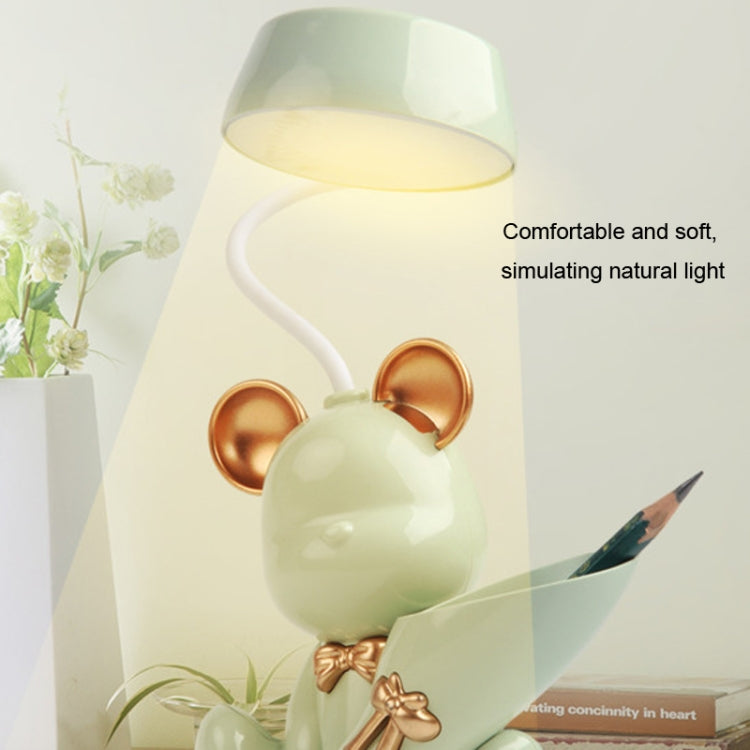 LED Cartoon Multi Function Pen Holder Charging Station Lights(Bunny Green) - Desk Lamps by buy2fix | Online Shopping UK | buy2fix