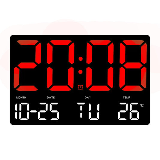 Large Display Led Digital Clock 5 Modes Brightness Adjustable Temperature Mute Electronic Clock(Red Double Color) - Alarm Clocks by buy2fix | Online Shopping UK | buy2fix