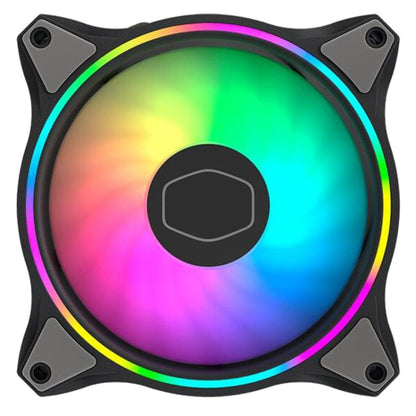 MF140 HALO ARGB 14cm RGB 5V/3PIN Computer Case Quiet PWM Fan PC CPU Cooler, Color: Black - Fan Cooling by buy2fix | Online Shopping UK | buy2fix