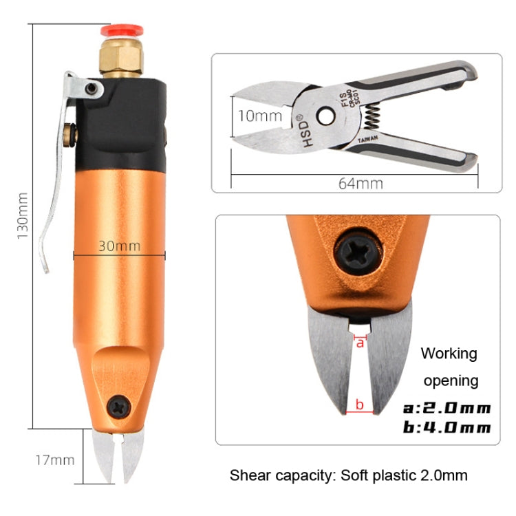 HSD HS-5+F1S Cut Plastic Set 2 In 1 Pneumatic Snip Plier Cutting Metal Plastic Model Scissor Tool - Pliers by HSD | Online Shopping UK | buy2fix