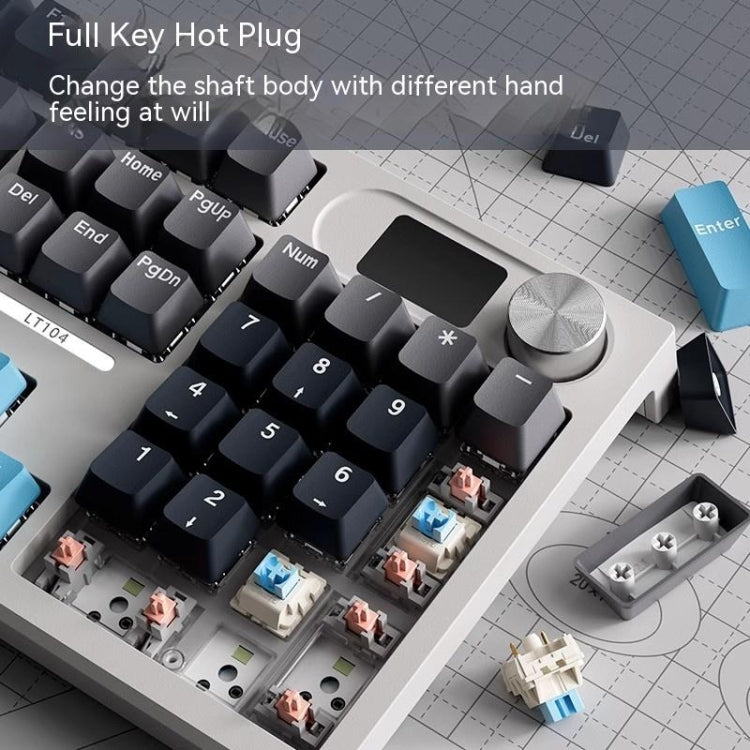 LANGTU LT104 Mechanical Keyboard Backlight Display Flexible DIY Keyboard, Style: Wired Single Mode Gold Axis (White) - Wired Keyboard by LANGTU | Online Shopping UK | buy2fix