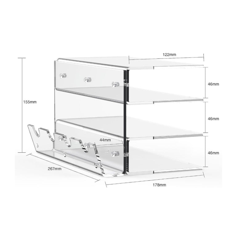 Transparent 3-Layer Acrylic Keyboard Stand Increased Tilt Computer Keyboard Tray(Transparent) - Other by buy2fix | Online Shopping UK | buy2fix