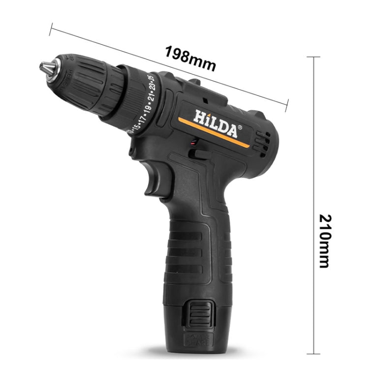 HILDA Home Power Drill 12V Li-Ion Drill With Charger And Battery, US Plug, Model: Plastic Packing - Drill & Drill Bits by HILDA | Online Shopping UK | buy2fix