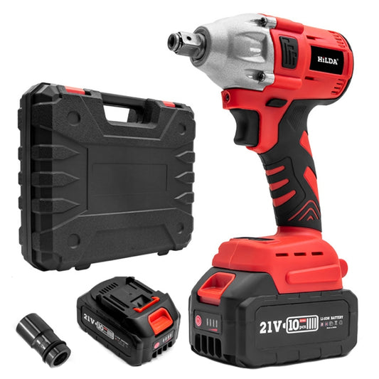 HILDA Motorized Wrenches Lithium Repair Parts With 22mm Socket, EU Plug, Model: Red With 2 Battery+1 Charger(3000mAh) - Screws by HILDA | Online Shopping UK | buy2fix