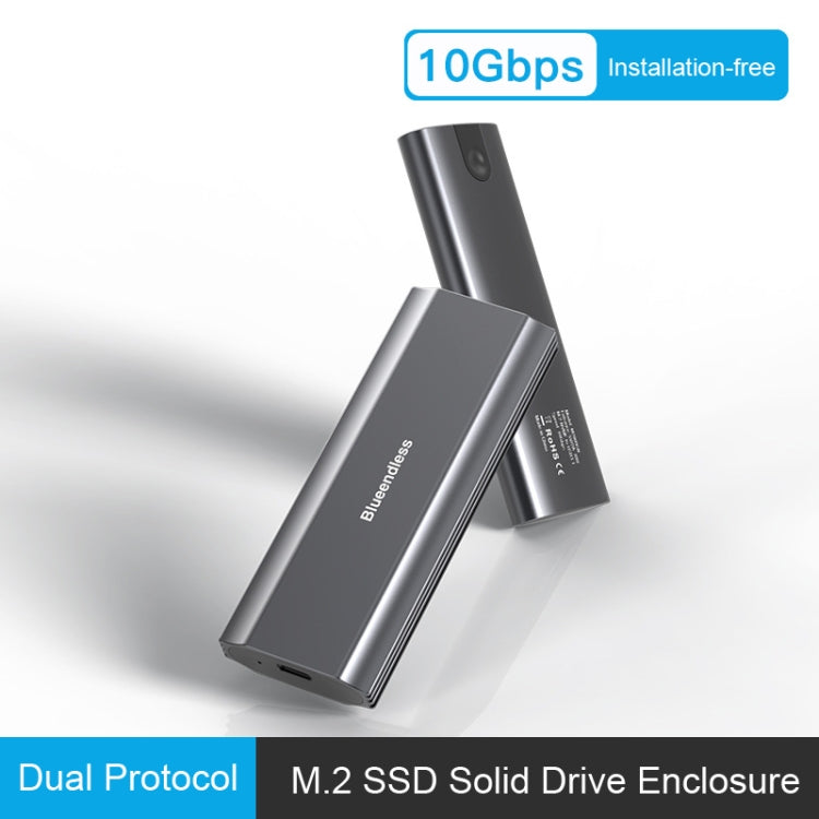 Blueendless 2810 General Dual Protocol Wiring C-A M.2 Mobile Hard Disk Case SSD External Solid Hard Drive Enclosure Box - HDD Enclosure by Blueendless | Online Shopping UK | buy2fix