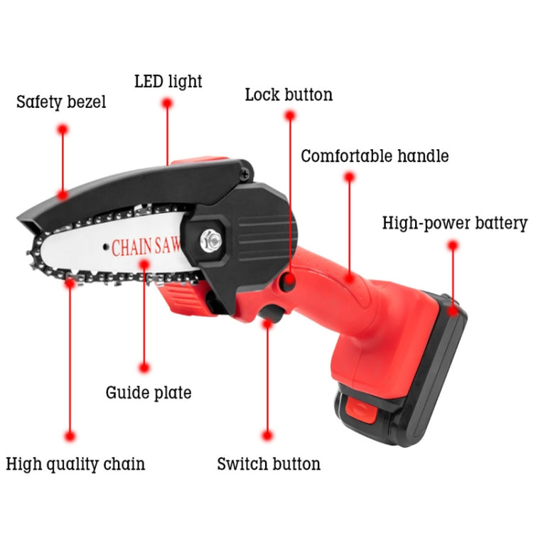 HILDA Rechargeable Cordless Mini Electrical Chain Saw Logging Tools Plastic Package, Model: US Plug With 1 Battery Black - Electric Saws & Accessories by HILDA | Online Shopping UK | buy2fix